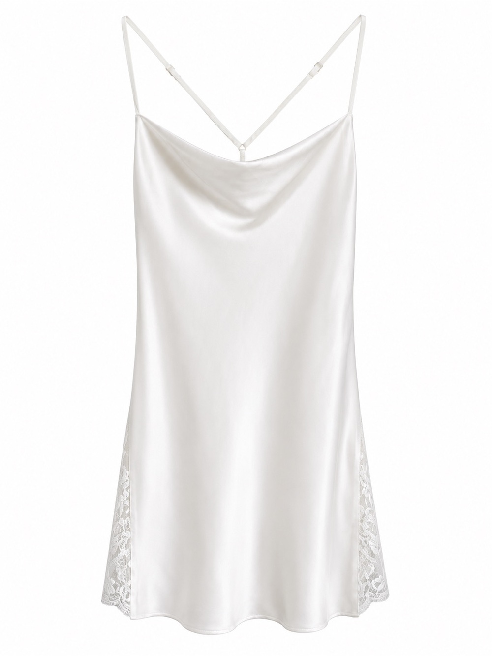 Rya Collection White Satin & Lace Slip Dress Size L